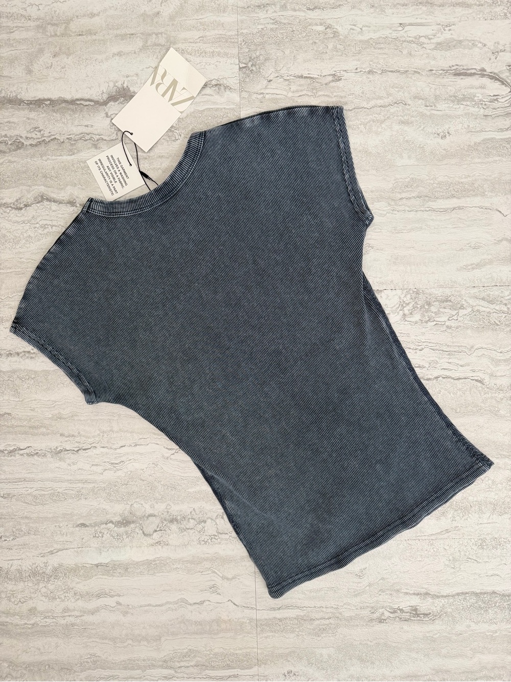 ZARA Washed Effect Ribbed Shirt - Picture 3 of 4